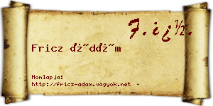 Fricz Ádám névjegykártya